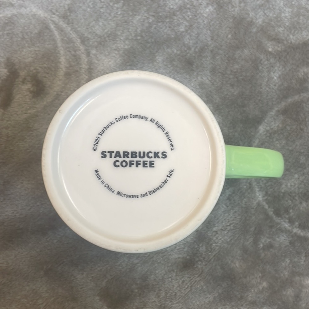 Starbucks Coffee Mug 2005 Spring Green Pastel Circles Dots Bubbles Cup 16 oz. - Picture 6 of 7